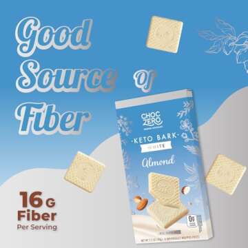 ChocZero Keto Bark: White Chocolate Almond No Sugar Added