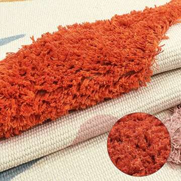 LIVEBOX Multi-Color Block Area Rug 4' x 6' Cute Artistic Tufted Throw Rug Hand Woven Cotton Kids Bedroom Rug Indoor Outdoor Play Tent Mat for Playroom Bathroom Living Room Laundry