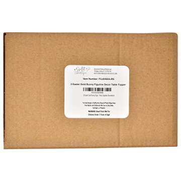 Gift Boutique 3 Easter Gold Bunny Figurine Decor Table Topper Holiday Spring Resin Golden Rabbit Bun...