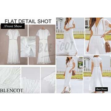 Elegant BLENCOT Floral Lace Deep V Neck Maxi Dress