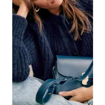 Acmplla Cardigan Sweaters for Women Chunky Knit Cardigans Long Sleeve Button Sweater Jacket 2024 Fall Winter Navy M