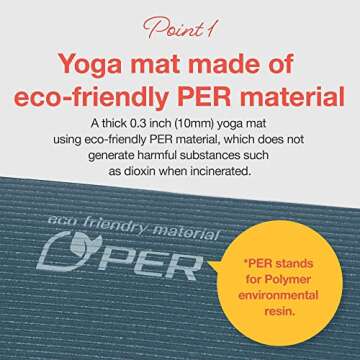 Primasole Yoga Mat Eco-Friendly Material 1/2"(10mm) Non-Slip Yoga Pilates Fitness at Home & Gym Twin...