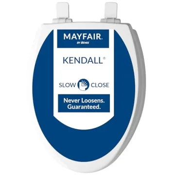 Mayfair Kendall Slow Close Toilet Seat, Easy Clean, Non Slip Premium Wood Seat, Easy Install, Elonga...