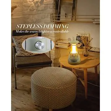 Tresda Camping Lantern Rechargeable, 370LM Dimmable LED Vintage Battery Powered Lanterns, Waterproof LED Retro Camping Lights for Camping, Power Outages, Hurricane, Outdoors, Home Décor