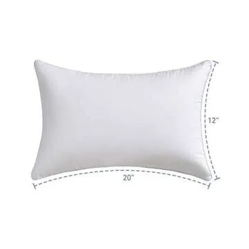 Oubonun 12 x 20 Pillow Inserts (Set of 2) - Lumbar Pillow with 100% Cotton Cover - Rectangle Square Interior Sofa Pillow Inserts - Decorative Pillow Insert Pair - White Couch Pillow