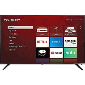 TCL 55R617 55-inch 4K HDR Roku Smart TV Bundle