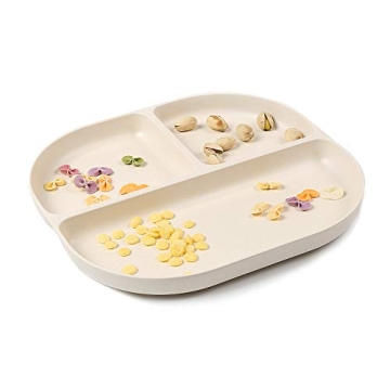 Bamboo Kids Divided Plates Set - Eco-Friendly, 3 Pack