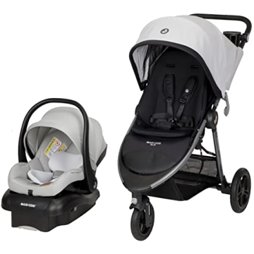 Maxi-Cosi Gia XP Luxe 3-Wheel Travel System, Nimble 3-Wheel Maneuverability with All-Terrain Tires a...