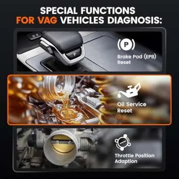 Ancel VD500 OBD2 Scanner Diagnostic Tool for Volkswagen VW Audi Skoda Seat Diagnosis Check Engine Light EPB ABS SRS Code Reader Oil Throttle Position Adaption Brake Pad Reset