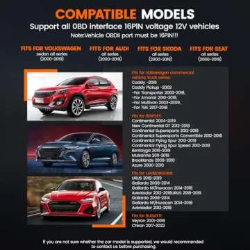 Ancel VD500 OBD2 Scanner Diagnostic Tool for Volkswagen VW Audi Skoda Seat Diagnosis Check Engine Light EPB ABS SRS Code Reader Oil Throttle Position Adaption Brake Pad Reset