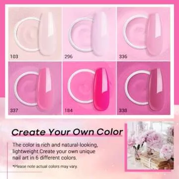 AZUREBEAUTY Pink Dip Powder Nail Set, 6 Colors Light Hot Pink Cherry Blossom Shades Dipping Powder Starter Kit, French Nail Art Manicure, No Need Nail Lamp Cured DIY Salon