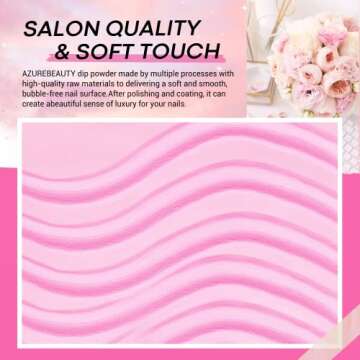 AZUREBEAUTY Pink Dip Powder Nail Set, 6 Colors Light Hot Pink Cherry Blossom Shades Dipping Powder Starter Kit, French Nail Art Manicure, No Need Nail Lamp Cured DIY Salon