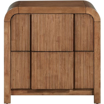 Meridian Art Deco Night Stand Walnut Finish 26" W x 21" D