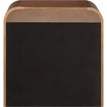 Meridian Art Deco Night Stand Walnut Finish 26" W x 21" D