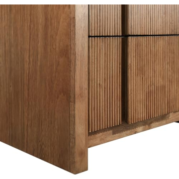 Meridian Art Deco Night Stand Walnut Finish 26" W x 21" D