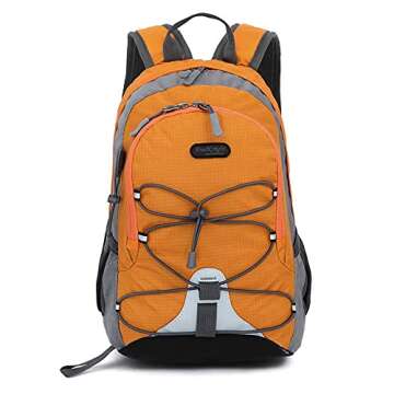 10L Small Hiking Backpack for Kids Ages 3-6 Girls Boys Under 4 feet, Mini Waterproof Outdoor Sport Travel Camping Daypack (Orange)