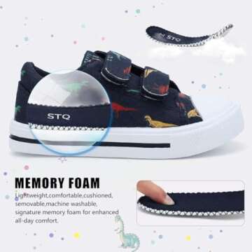 STQ Toddler Shoes for Boys Slip On Canvas Sneakers