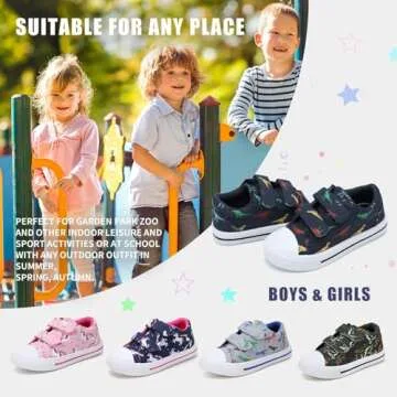 STQ Toddler Shoes for Boys Slip On Canvas Sneakers