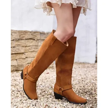 Coutgo Women's Knee High Boots for Fall Style and Comfort