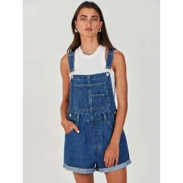 ANRABESS Women's Casual Denim Overalls Adjustable Fit