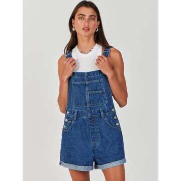 ANRABESS Women's Casual Denim Overalls Adjustable Fit