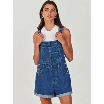 ANRABESS Women's Casual Denim Overalls Adjustable Fit