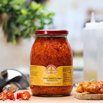 Crushed Calabrian Chili Pepper, Paste/Spread, 33.5 oz Club Pack Size, All Natural, Non-GMO, Product of Italy, Glass TuttoCalabria