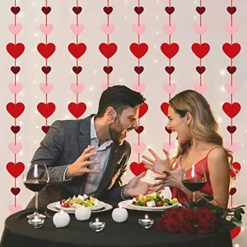 Valentine's Day Felt Heart String Garlands - 8 Packs