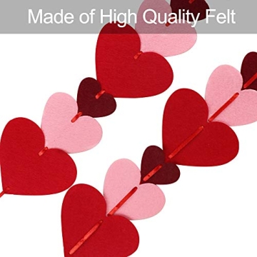 Valentine's Day Felt Heart String Garlands - 8 Packs