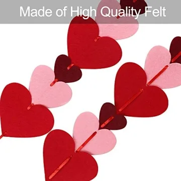 Valentine's Day Felt Heart String Garlands - 8 Packs