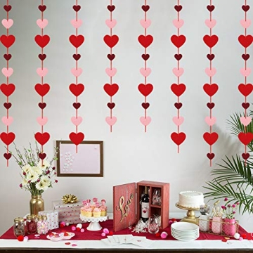 Valentine's Day Felt Heart String Garlands - 8 Packs