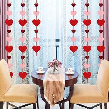 Valentine's Day Felt Heart String Garlands - 8 Packs