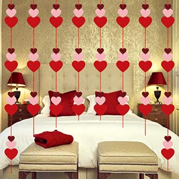 Valentine's Day Felt Heart String Garlands - 8 Packs