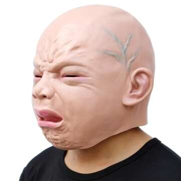 CreepyParty Releastic Human Mask Novelty Halloween Costume Party Latex Head Masks (crying baby)