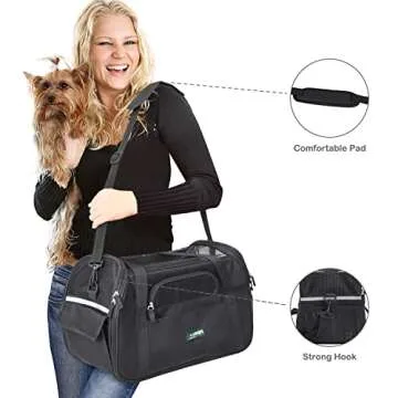 JESPET Soft-Sided Kennel Pet Carrier for Small Dogs, Cats, Puppy, Airline Approved Cat Carriers Dog Carrier Collapsible, Travel Handbag & Car Seat