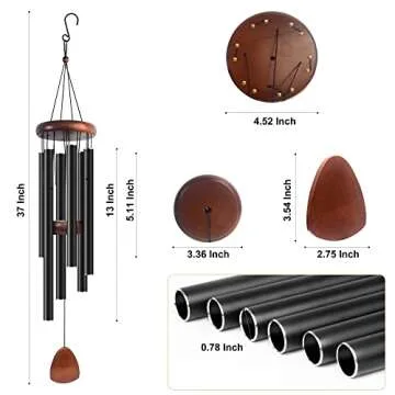 Bursvik 37 Inch Aluminium Wind Chimes for Outdoor Tranquility