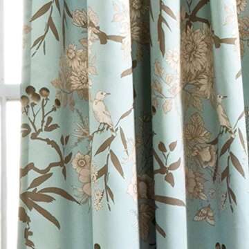 Lush Decor Botanical Garden Curtains Floral Print Drapes Set