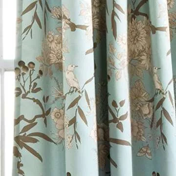 Lush Decor Botanical Garden Curtains Floral Print Drapes Set