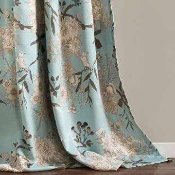 Lush Decor Botanical Garden Curtains Floral Print Drapes Set