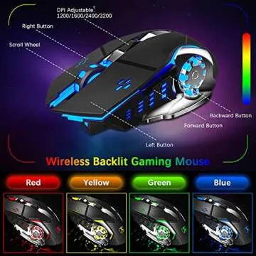 Wireless Gaming Keyboard and Mouse with RGB Backlighting