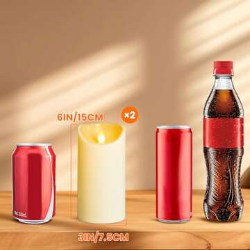 YIWER Flameless Plastic LED Candles,Pack of 2 Battery Operated Flickering Candle with Remote Control and Timer Electric Fake Light D3 H6 Ivory Pillar