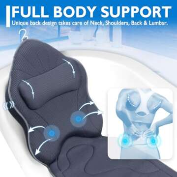 Poemland Luxury Thick Full Body Bath Pillow - Ultimate Comfort for Bath Relaxation