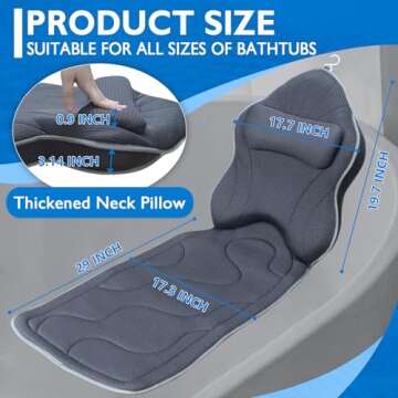 Poemland Luxury Bath Pillow for Neck and Shoulder Support