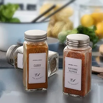 AOZITA 24 Pcs Glass Spice Jars with Labels & Funnel