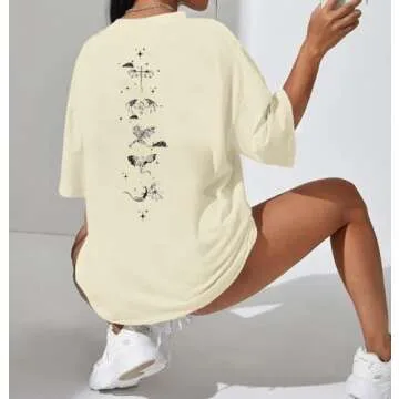 Book Oversized Shirt Women Funny Reading Shirts Book Fan Gift Tee Summer Casual Bookish Short Sleeve Tops Apricot