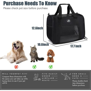 Wakytu Pet Carrier for Cats & Dogs, TSA Approved, Foldable
