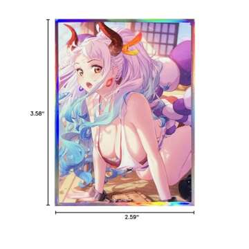 60 PCS Holographic Anime Card Sleeves for MTG, 67×92mm Cartoon Printing Top Loading Board Game Inner Trading Card Sleeves Card Protector Compatible with TCG/PTCG