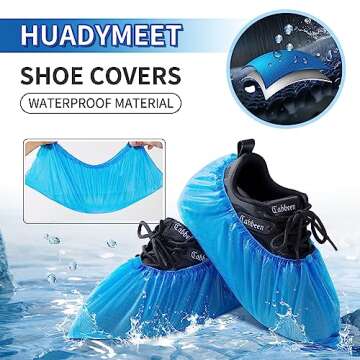 HUADYMEET Disposable Shoe Covers 200 Pack for All Sizes