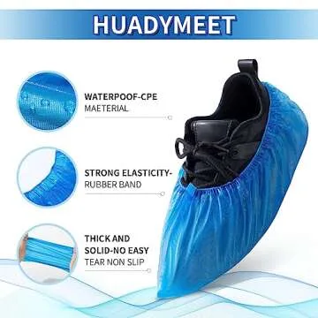 HUADYMEET Disposable Shoe Covers 200 Pack for All Sizes