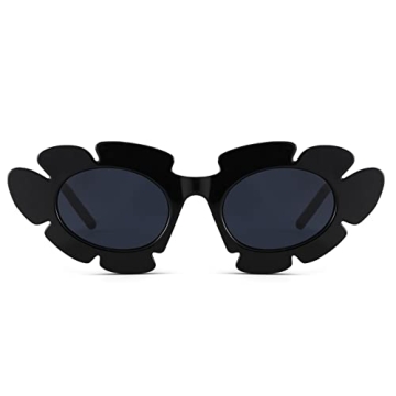 Trendy Cat Eye Flowers Sunglasses UV400 Protection